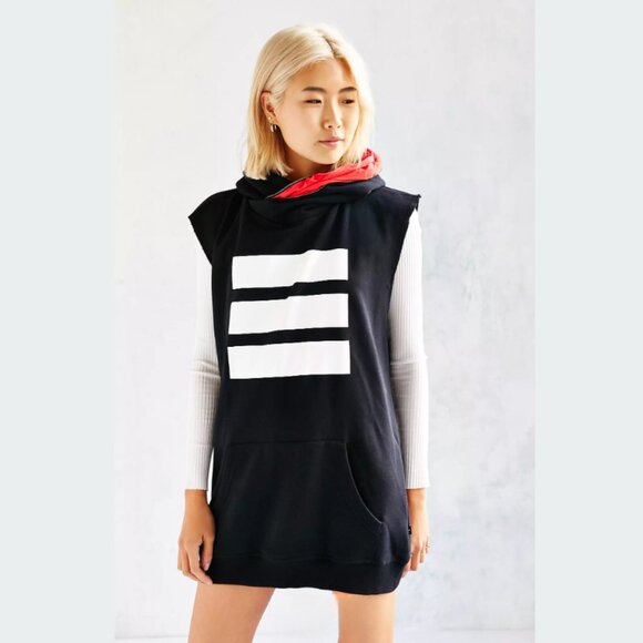 Rare ADIDAS Berlin BRLN Hooded Sweatshirt Dress | Trefoil 3-Stripe | Size Medium - Picture 1 of 12